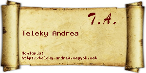 Teleky Andrea névjegykártya